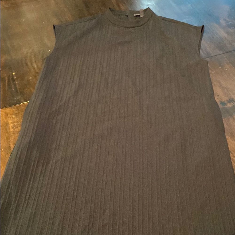 Ladies black sleeveless ribbed loose dress Grade & Gather size M